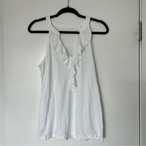 NWOT Lilly Pulitzer Shay Ruffle Tank Top in Resort White Size Medium